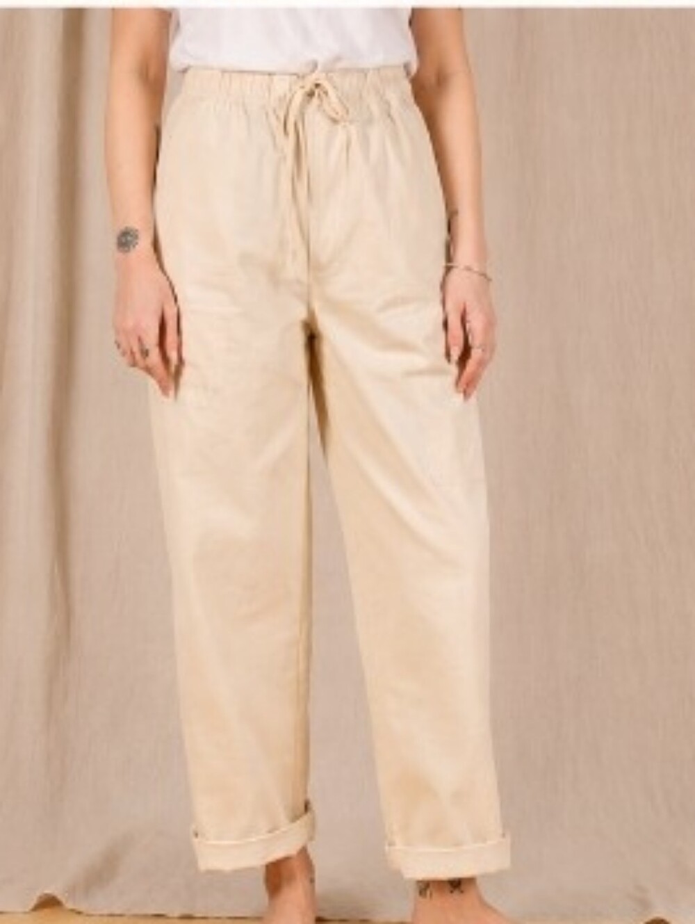 Old Navy 100% cotton cream High waist Deep Pockets Coastal Casual Pants XL NWT